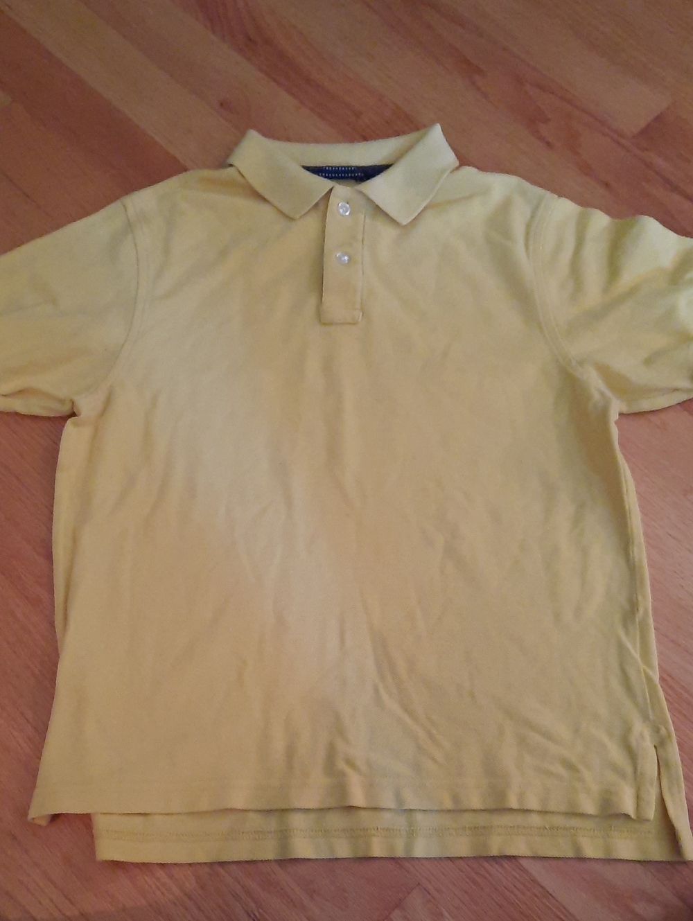10-12 Lands' End Boy's Yellow Short-Sleeve Polo Shirt Top Medium 10, 12 Cotton